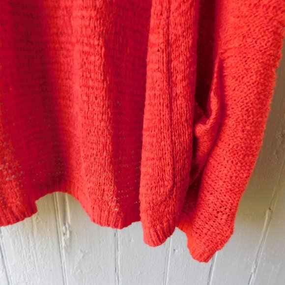 💕 Bright Red Lightweight Open Front Knit - Picture 6 of 14